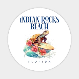 Indian Rocks Beach Smiling Surfing Turtle Souvenir Magnet